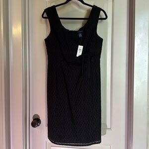 Ann Taylor Petite size 10 Sleeveless Black Eyelet Dress NWT vintage